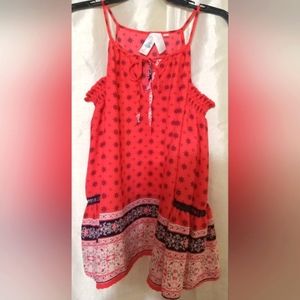 Orange/navy off the shoulder blouse size XL